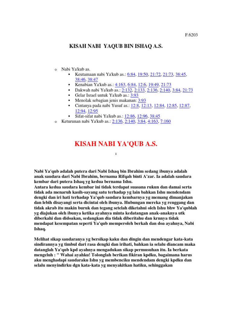 010 Kisah Nabi Yaqub Bn Ishaq A S