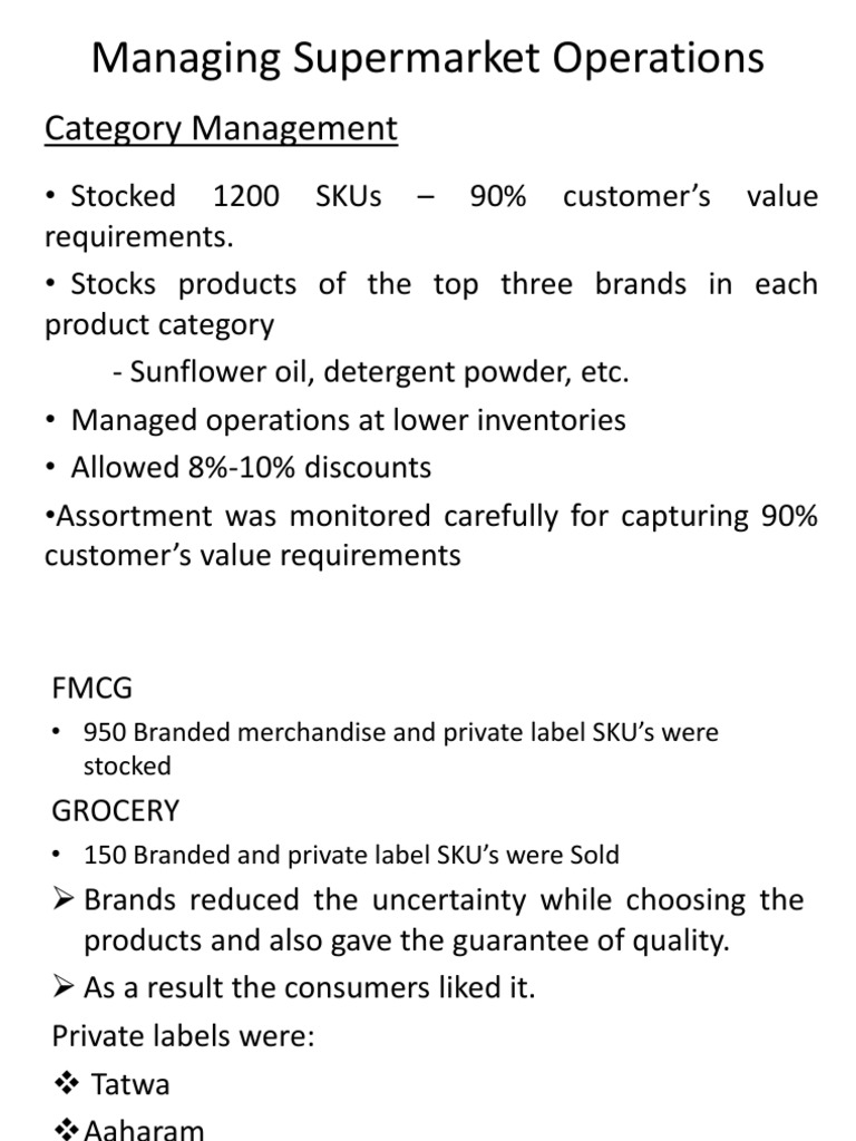 Supermarket Operations & Marketing Strategy | PDF | Business | Finance ...