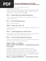 SAP - Treasury Management T-Codes