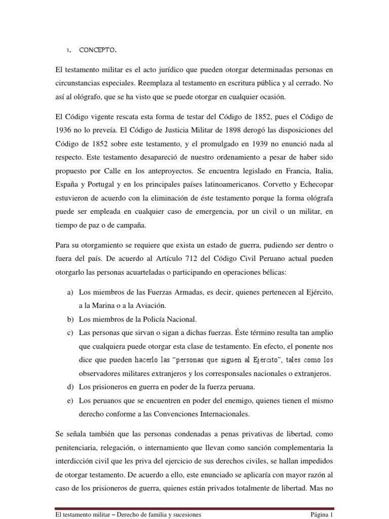 Testamento Militar 2012 | PDF | Voluntad y testamento | Militar