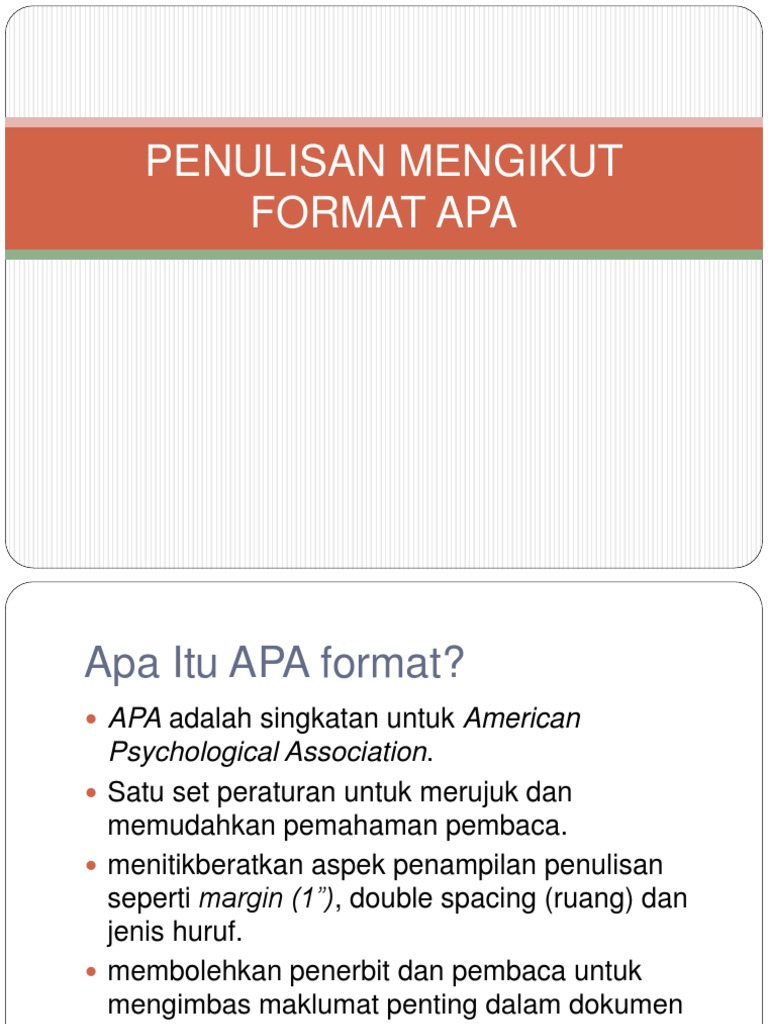 Panduan Penulisan Menggunakan APA | PDF