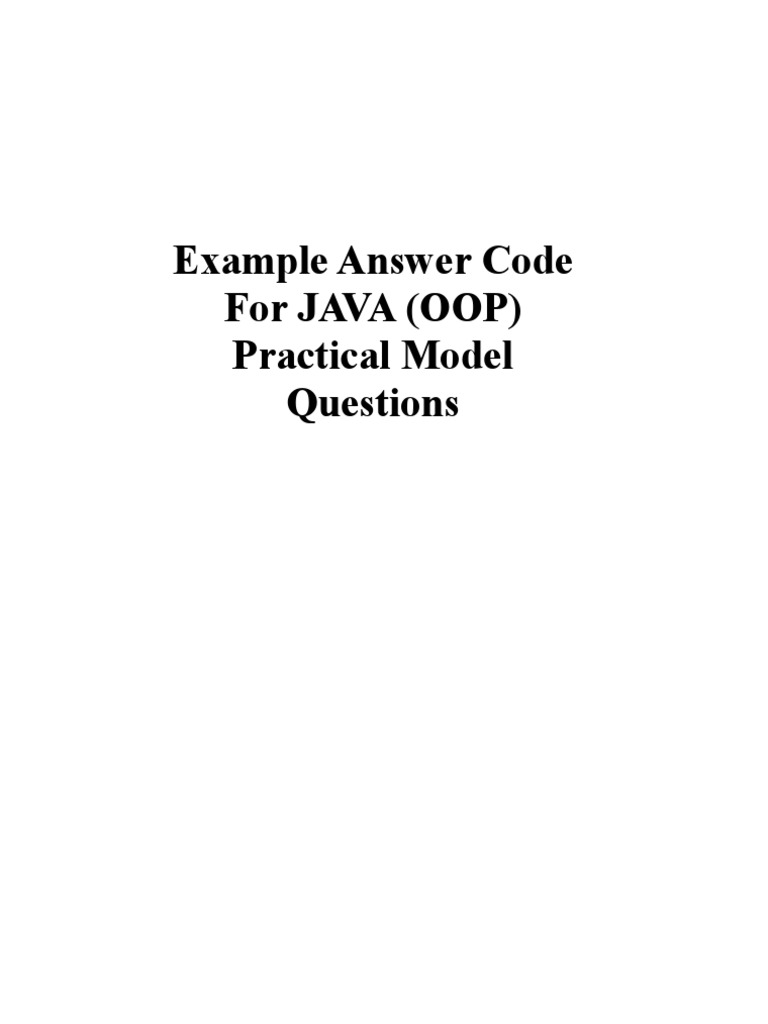 Example Codes For OOP Practical Model Questions | PDF | Object Oriented ...