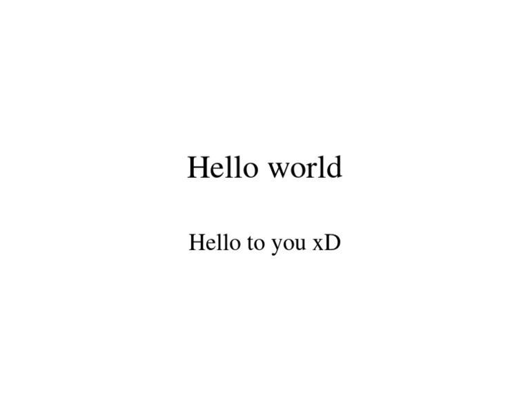 Hello World | PDF