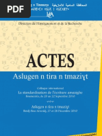 Actes du colloque La standardisation de l’écriture amazighe - Aslugen n tira n tmaziɣt décembre 2010 - HCA 2012