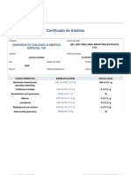 Análisis certificado producto fuente datos