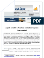 22.09.2011 Aspetti Contabili e Fiscali Contratto Di Agenzia-Le Provvigioni