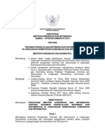 Peraturan Menteri Kominfo No 10 Tahun 2010