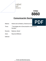 WILLIAMS Raymond Historia de La Comunicación Barcelona Bosch Capítulo 4 Tecnologías de La Comunicación e Instituciones Sociales