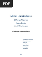 Metas curriculares de Ciências Naturais - 5.º, 6.º, 7.º e  8.º  anos (Versão para discussão pública)