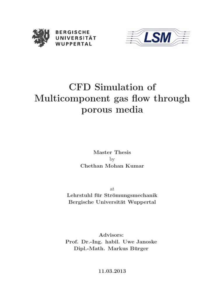 CFD of Multicomponent Gas Flow in Porous Media | PDF | Momentum | Porosity