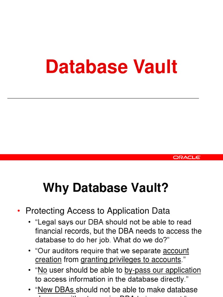 Oracle Database Vault Overview | PDF | Oracle Database | Databases