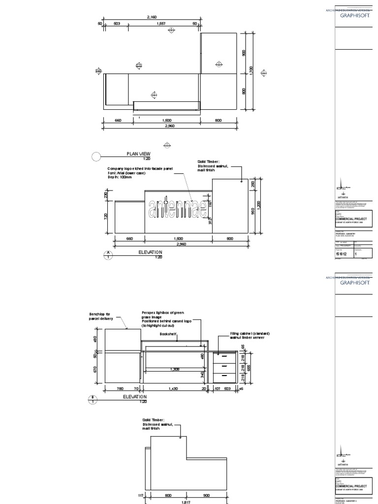 Reception Desk Working Drawings Countertop