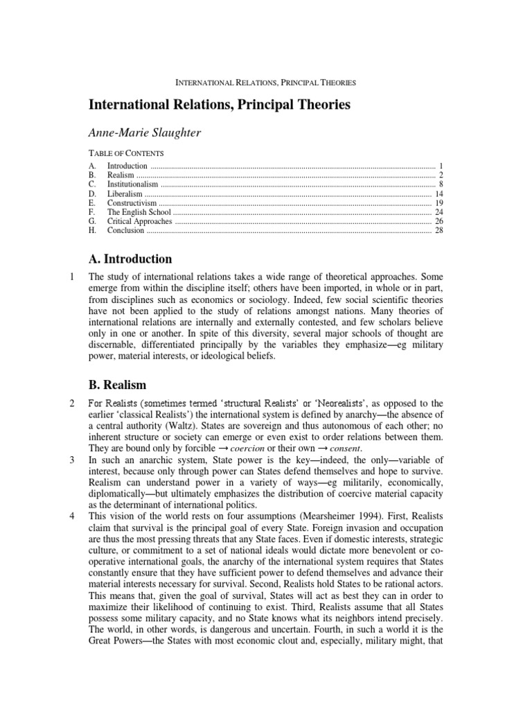 International Politic Theories | PDF | International Relations ...