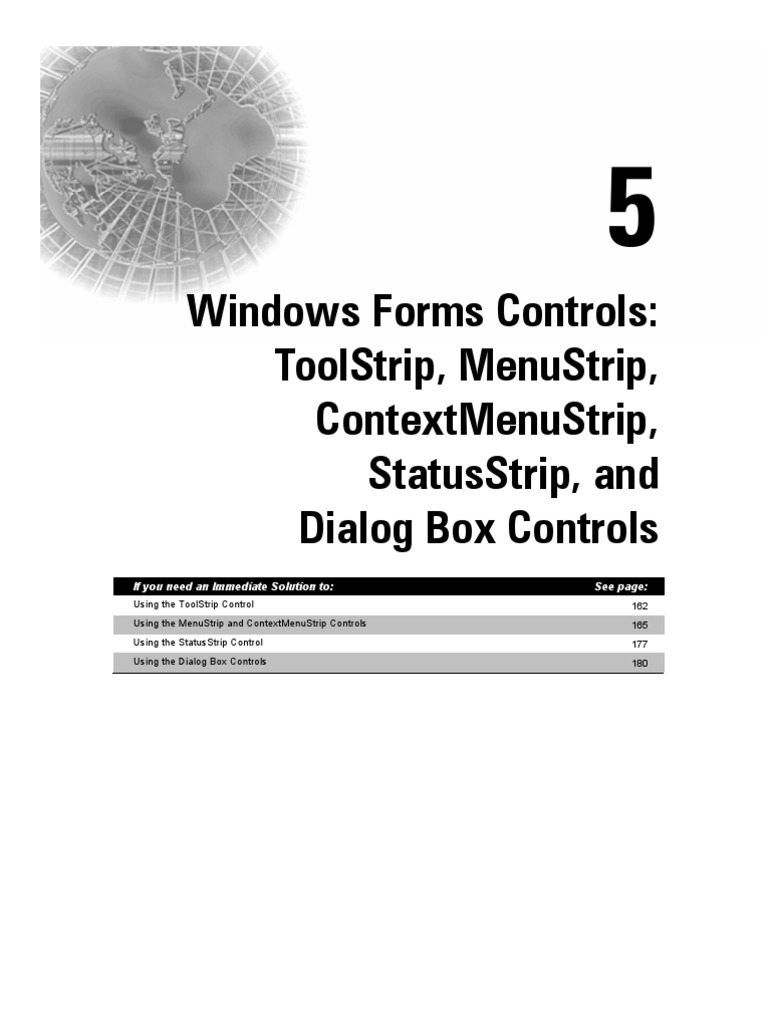 Windows Forms Menu and Status Controls | PDF | Menu (Computing ...