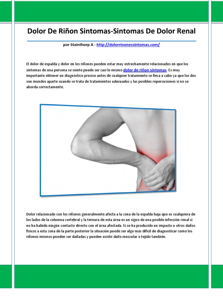 Dolor de Riñon Sintomas | PDF | Dolor | Riñón