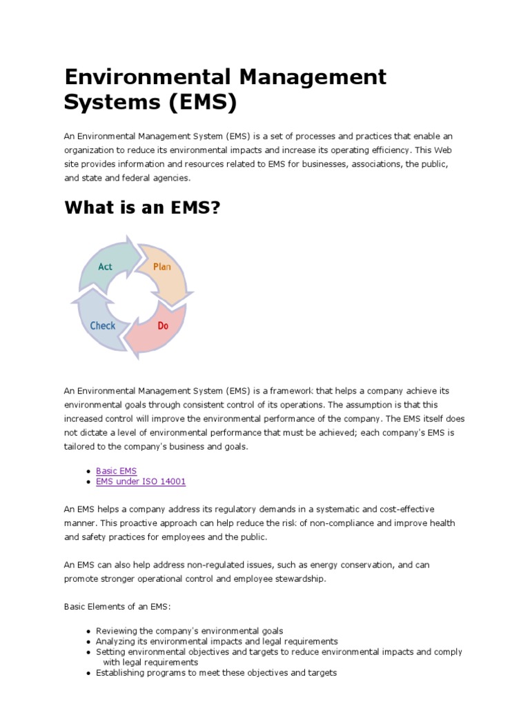 Environmental Management System Overview | PDF | Business | Wellness