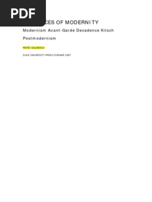 Five Faces Of Modernity Pdf Modernity Postmodernism