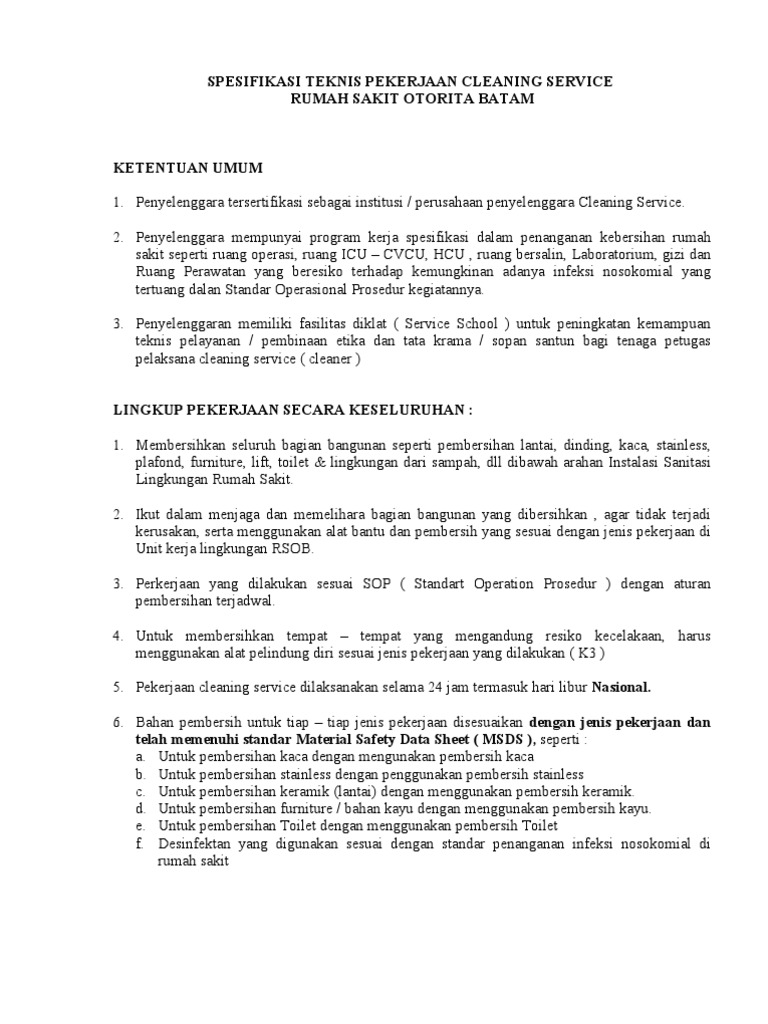 Cleaning Service Pdf