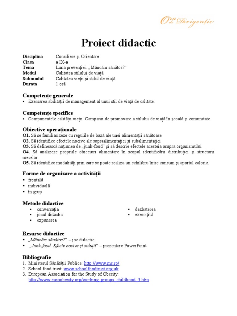 (DOC) Proiect didactic | Pană ( H A R A B A G I U ) Elena - kerox.ro