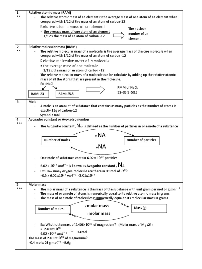 Chemistry | PDF | Mole (Unit) | Molecules