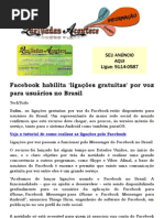 Facebook habilita 'ligações gratuitas' por voz para usuários no Brasil