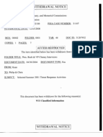 Withdrawal Notice For 9/11 Commission Fax About Threat Response Activities