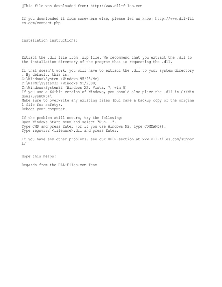 Installing DLL Files on Windows | PDF