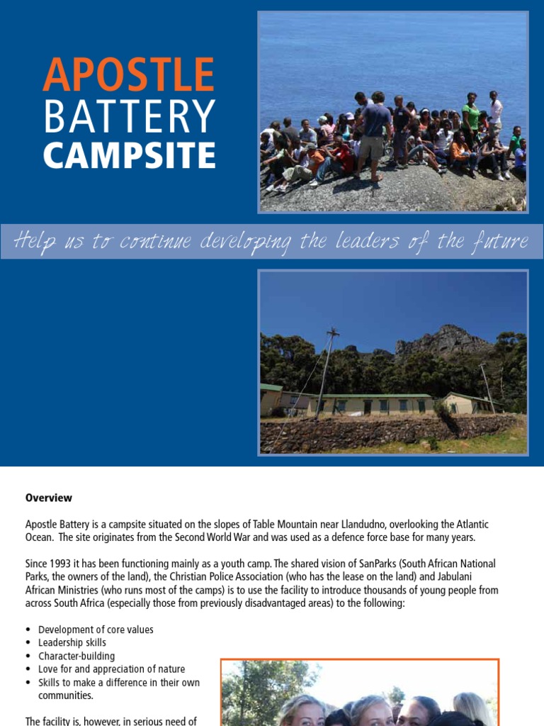 Apostle Battery Renovations Flyer PDF Campsite Hygiene