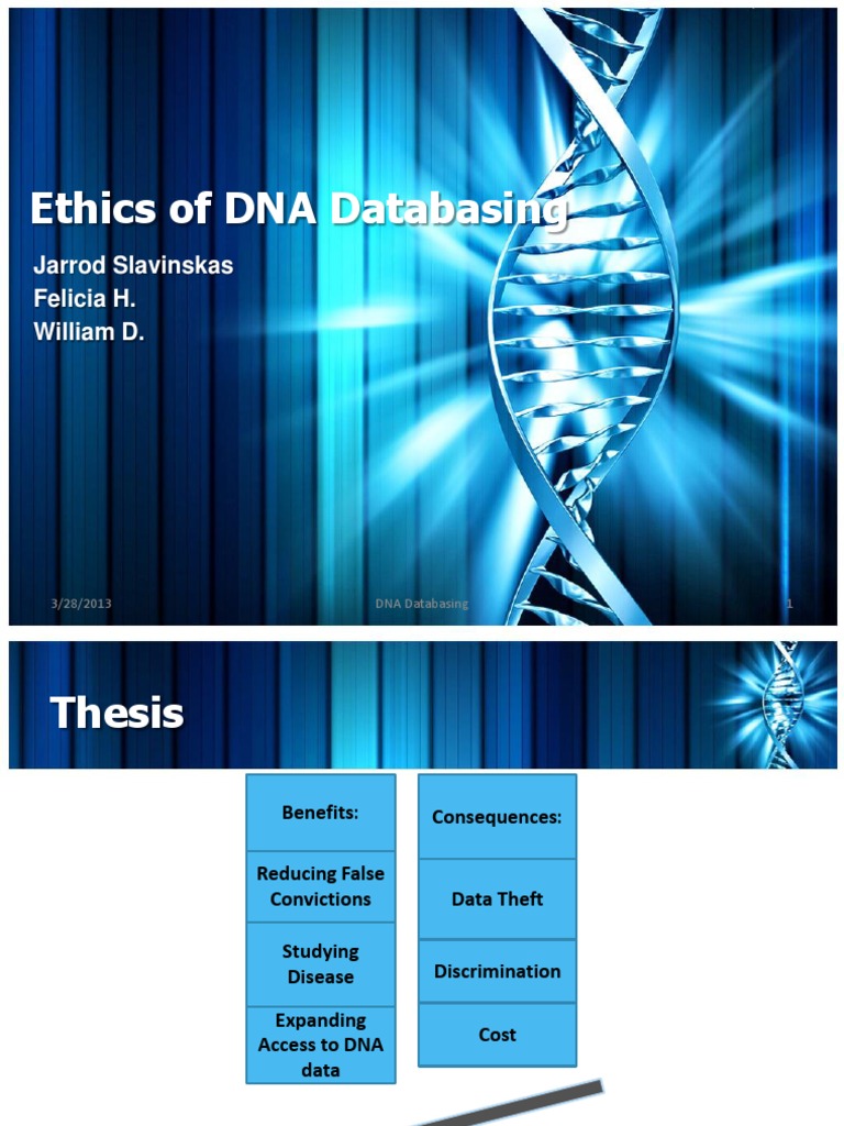 DNA Databasing: Ethics & Impact | PDF | Genome | Dna