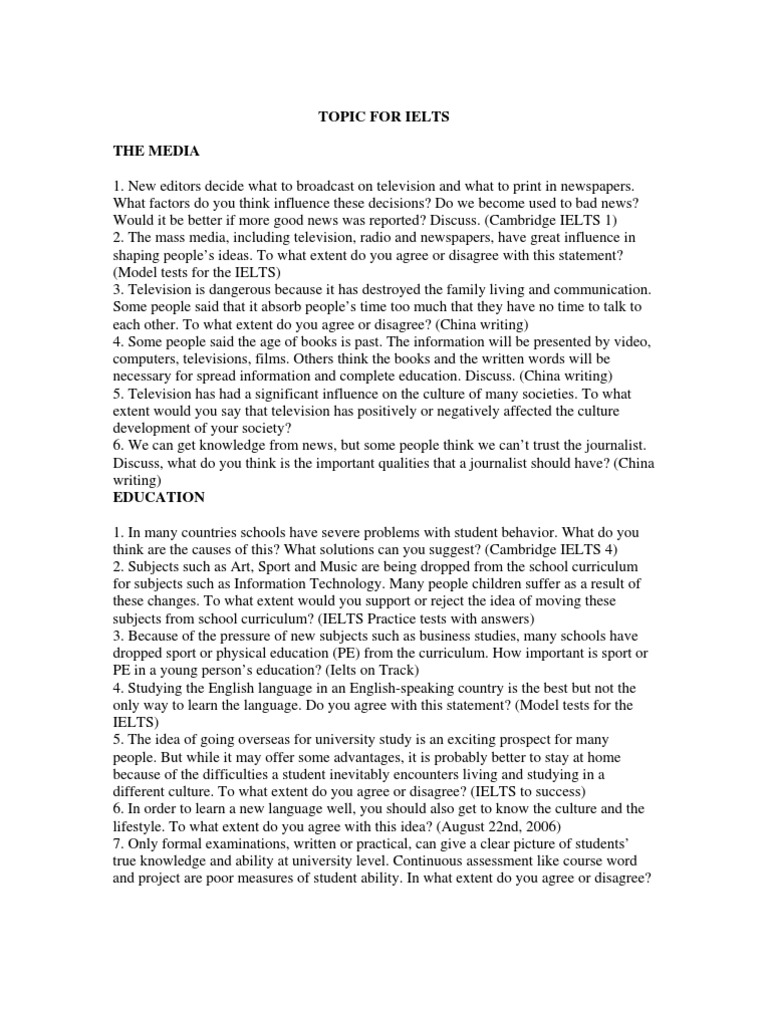 IELTS Writing Task 2 Academic / General Sample Essay