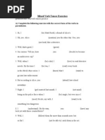 Mixed Verb Tenses Exercises