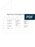April2013 Tutoring Schedule