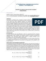 Uncertainty Evaluation For Airborne Noise Acoustic Insulation Measurements