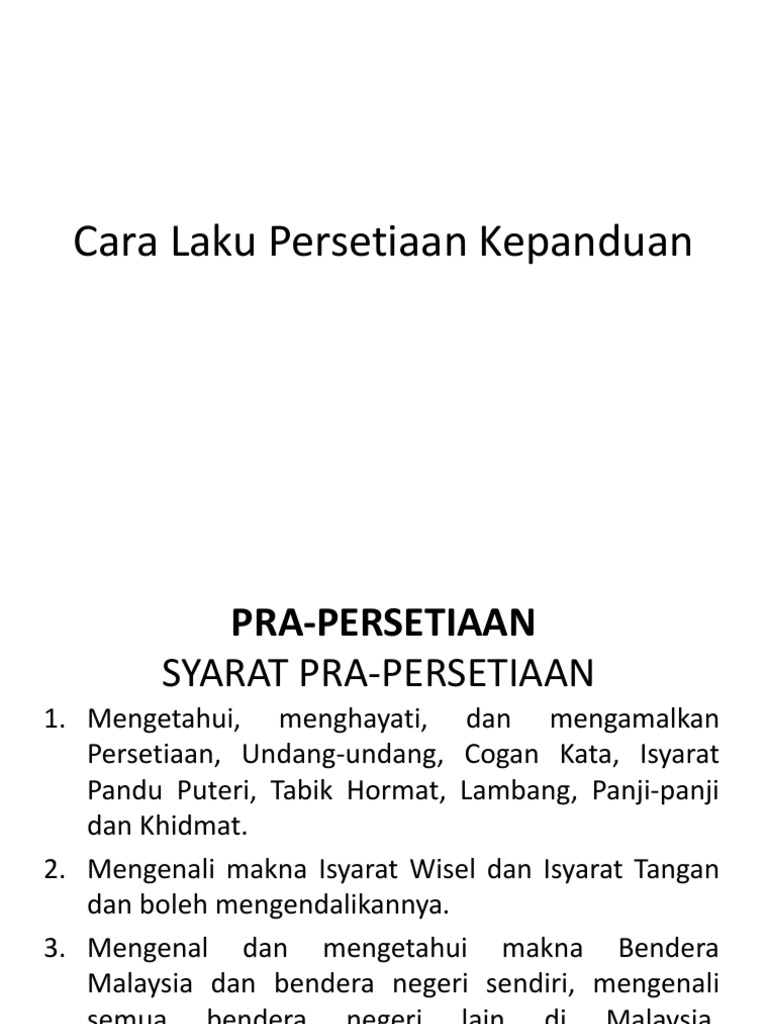 Cara Laku Persetiaan Kepanduan Pandu Puteri