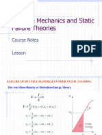 Fracture Mechanics and Static Failure Theories Notes