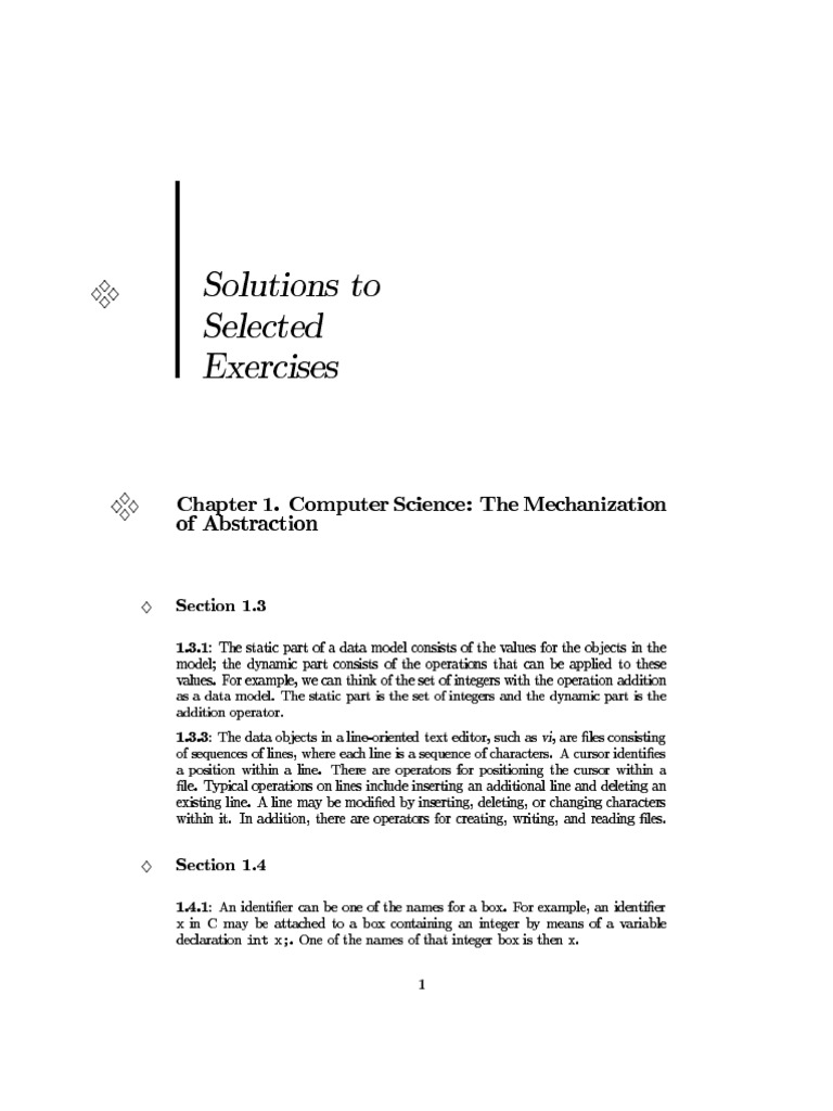 Foundations of Computer Science - Solutions To Selected Exercise | PDF