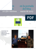 Blogaren Azalean (2013ko Martxoa) en La Portada Del Blog (Marzo de 2013)