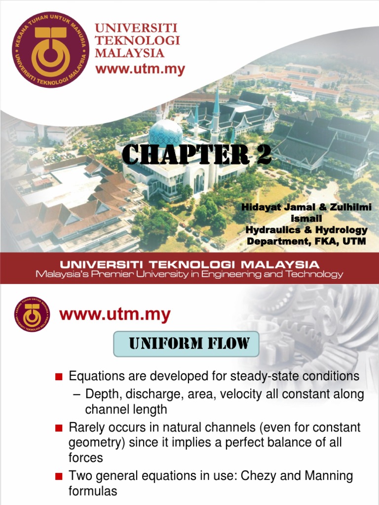 Uniform Flow in Open Channels | PDF