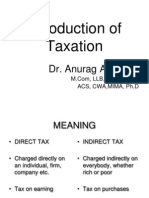 Introduction of Taxation: Dr. Anurag Agnihotri