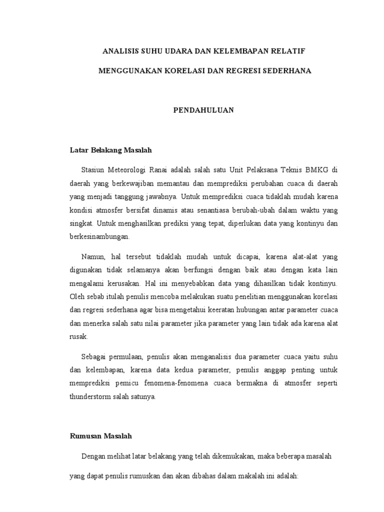 Analisis Suhu Udara Dan Kelembapan Relatif 2 Pdf