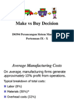 Make Vs Buy Decision: D0394 Perancangan Sistem Manufaktur Pertemuan IX - X