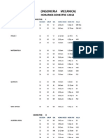 Horarios de Ing. Mecanica