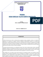 1. Programa- Taller de Diseño de Investigacion -  Plan de Curso