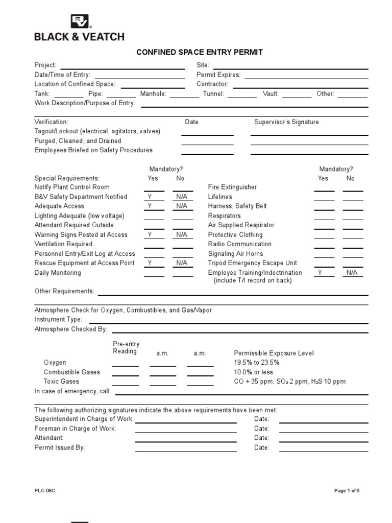 Confined Space Entry Guidelines | PDF | Occupational Safety And Health ...