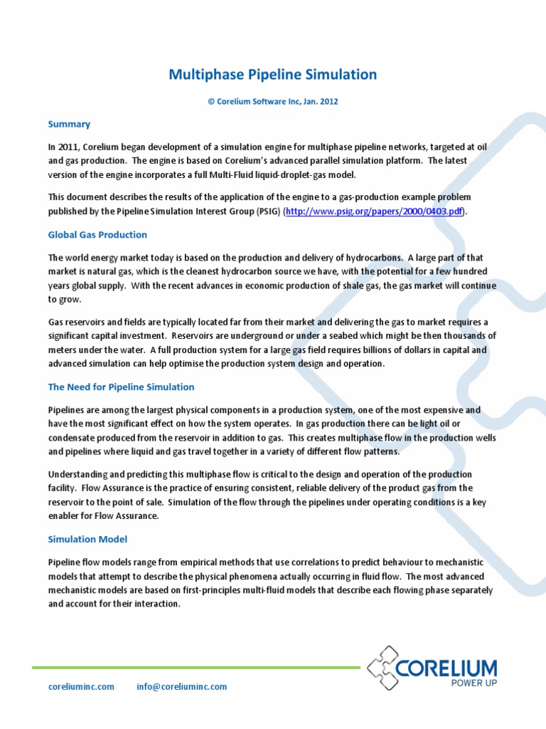 Multiphase Pipeline Simulation 2012 | PDF | Natural Gas | Fluid Dynamics