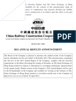 China Rail Cons - 2012 Annual Results Announcement PDF