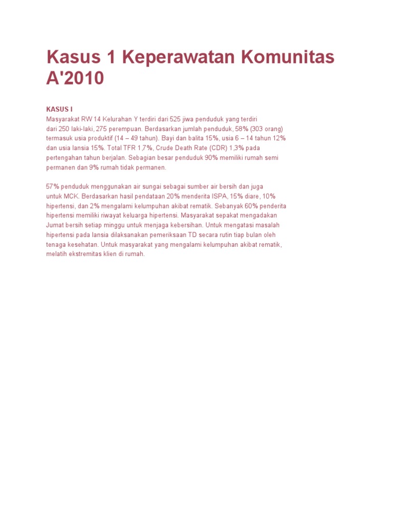 Kasus 1 Keperawatan Komunitas A