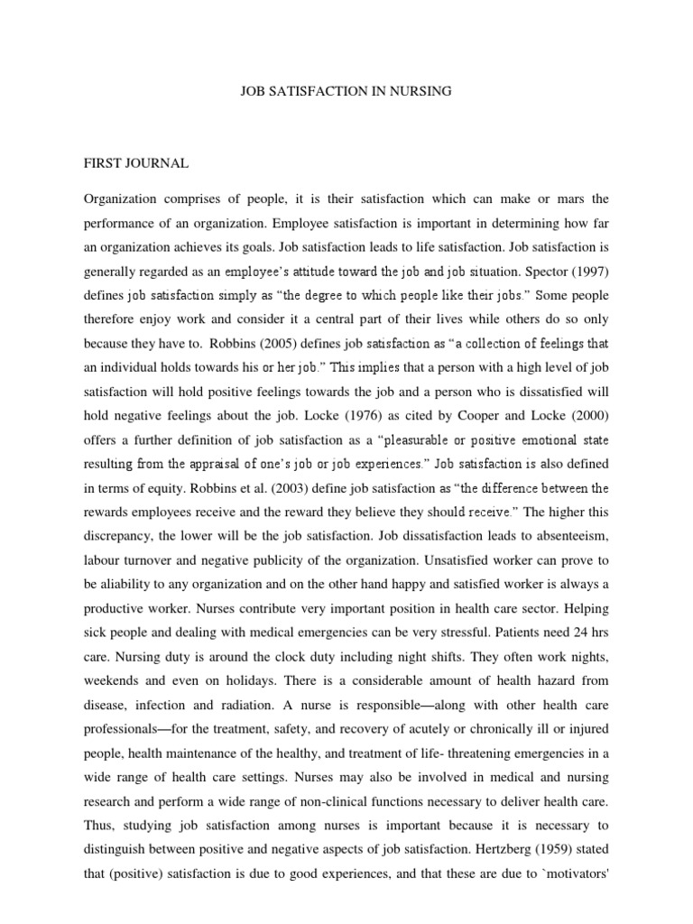 Job Satisfaction in Nursing | PDF | Job Satisfaction | Occupational Burnout
