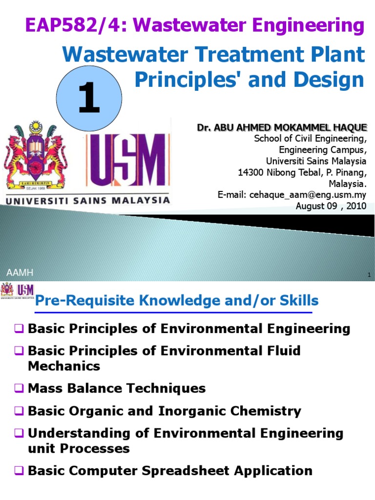 Wastewater Treatment Principles and Design | PDF | Wastewater | Sewage ...