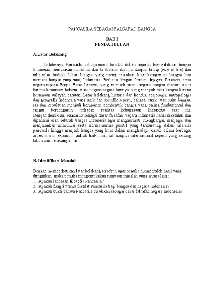 Pancasila Sebagai Falsafah Bangsa